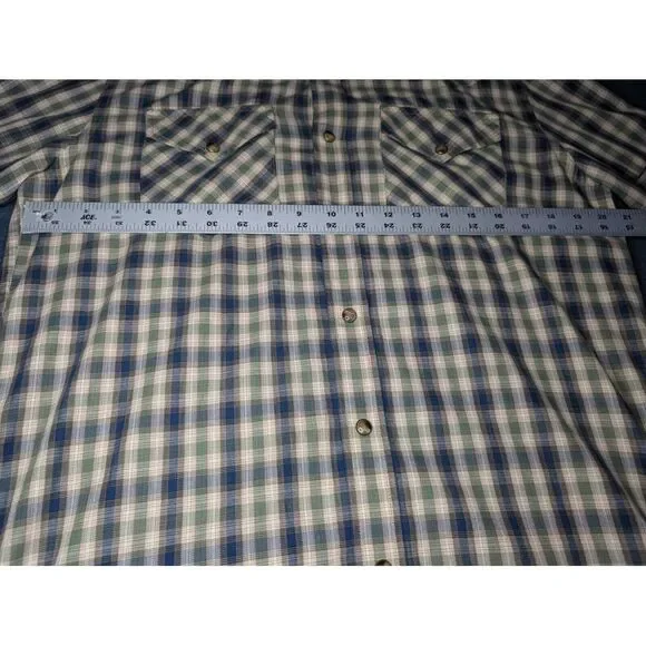 Pendleton Frontier Long Sleeve Snap Button Shirt Men's Small Blue/ Green - Picture 13 of 15